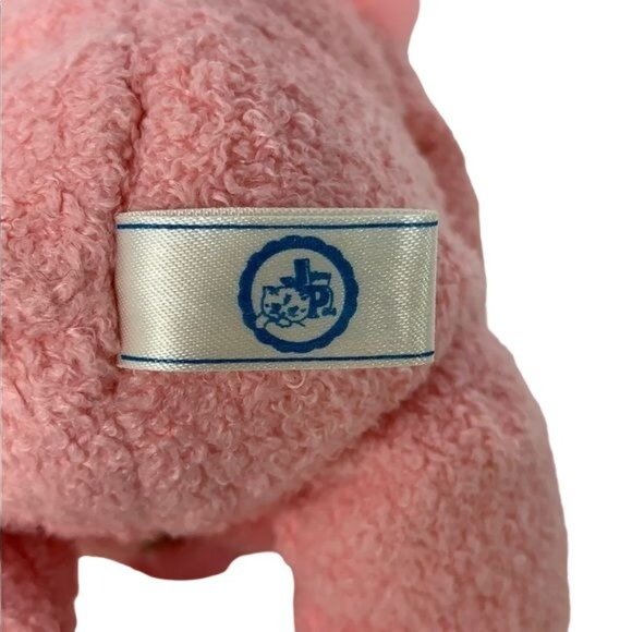 Pink Teddy Bear Neck Bow Holding Rose Jerry Elsner 8 in Stuffed Animal Toy Plush - Picture 5 of 5